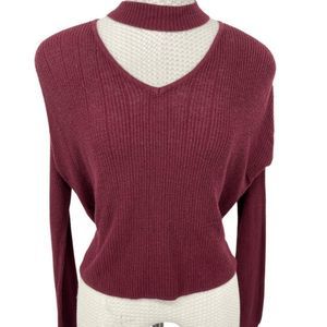 Charlotte Russe burgundy crop sweater